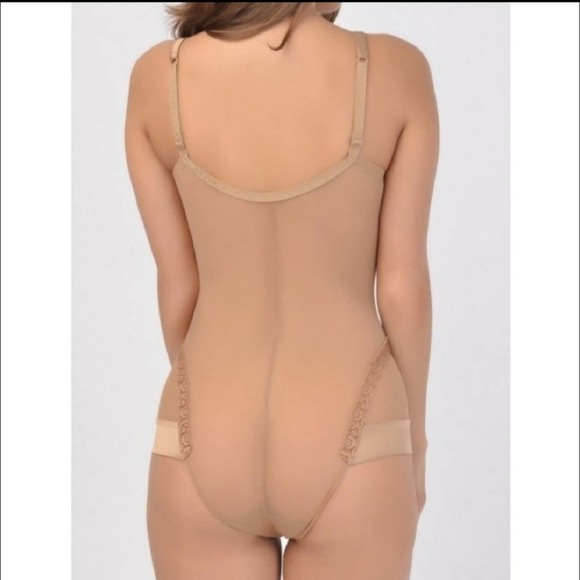 La Perla nude Idylle Silk Trim Bodysuit size 34C - Picture 2 of 8